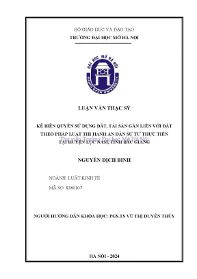 Kê biên quyền sử dụng đất tài sản gắn liền với đất theo pháp luật thi hành án dân sự từ thực tiễn tại huyện lục nam tỉnh bắc giang