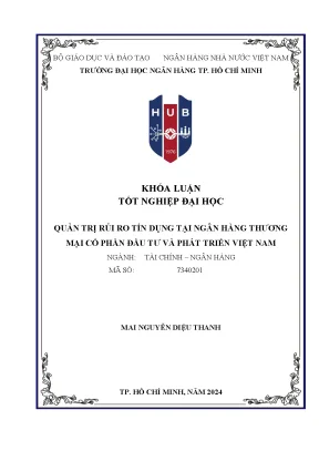 Quản trị rủi ro tín dụng tại ngân hàng thương mại cổ phần đầu tư và phát triển việt nam