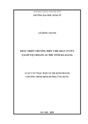 Phát triển thương hiệu chè shan tuyết tại huyện hoàng su phì tỉnh hà giang
