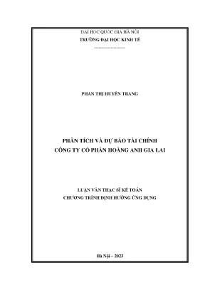 Phân tích và dự báo tài chính công ty cổ phần hoàng anh gia lai