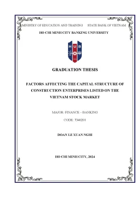 Factors affecting the capital structure of construction enterprises listed on the vietnam stock market