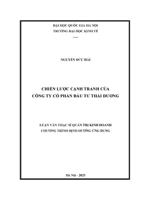 Chiến lược cạnh tranh của công ty cổ phần đầu tư thái dương