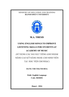 Using english songs to improve listening skills for students at academy of music