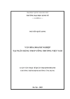 Văn hóa doanh nghiệp tại ngân hàng tmcp công thương việt nam