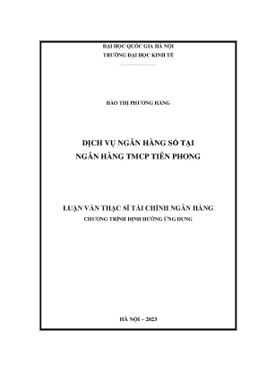 Dịch vụ ngân hàng số tại ngân hàng tmcp tiên phong