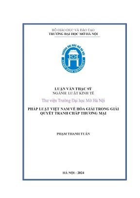 Pháp luật việt nam về hòa giải trong giải quyết tranh chấp thương mại