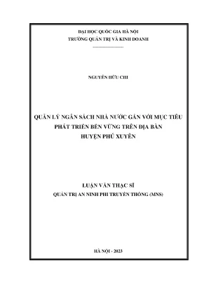 Quản lý ngân sách nhà nước gắn với mục tiêu phát triển bền vững trên địa bàn huyện phú xuyên