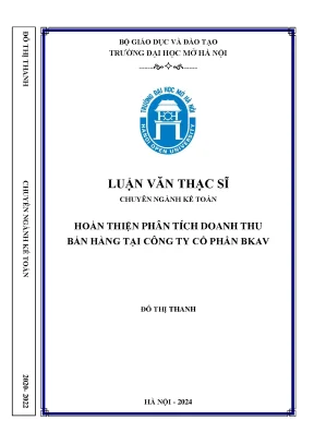 Hoàn thiện phân tích doanh thu bán hàng tại công ty cổ phần bkav
