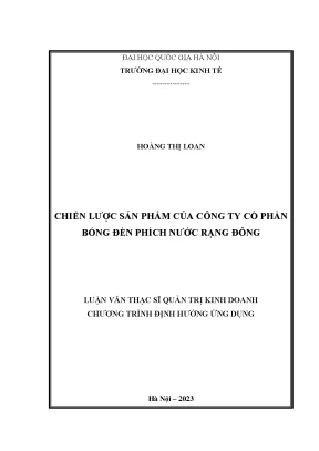 Chiến lược sản phẩm của công ty cổ phần bóng đèn phích nước rạng đông