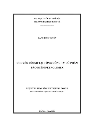 Chuyển đổi số tại tổng công ty cổ phần bảo hiểm petrolimex