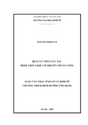 Quản lý nhân lực tại bệnh viện y học cổ truyền trung ương