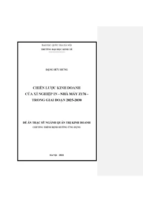 Chiến lược kinh doanh của xí nghiệp in nhà máy z176 trong giai đoạn 2025 2030