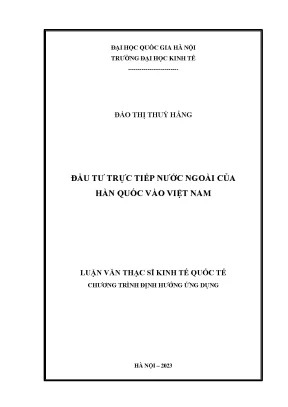 Đầu tư trực tiếp nước ngoài của hàn quốc vào việt nam