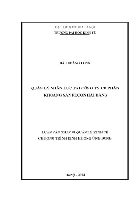 Quản lý nhân lực tại công ty cổ phần khoáng sản fecon hải đăng