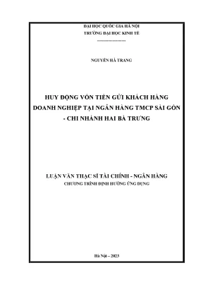 Huy động vốn tiền gửi khách hàng doanh nghiệp tại ngân hàng tmcp sài gòn chi nhánh hai bà trưng