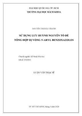 Luận văn thạc sĩ kỹ thuật hóa học sử dụng lưu huỳnh nguyên tố để tổng hợp dị vòng n aryl benzoxazoles