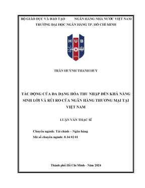 Tác động của đa dạng hóa thu nhập đến khả năng sinh lời và rủi ro của các ngân hàng thương mại việt nam