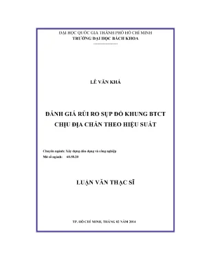 Luận văn thạc sĩ kỹ thuật xây dựng đánh giá rủi ro sụp đổ khung btct chịu địa chấn theo hiệu suất