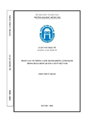 Pháp luật về chống cạnh tranh không lành mạnh trong hoạt động quảng cáo ở việt nam