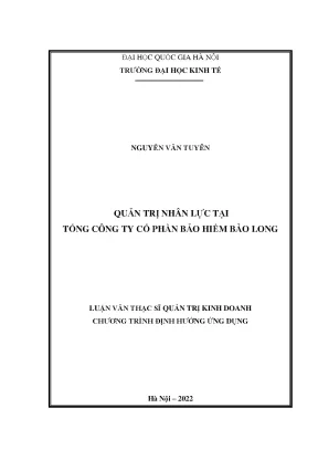 Quản trị nhân lực tại tổng công ty cổ phần bảo hiểm bảo long
