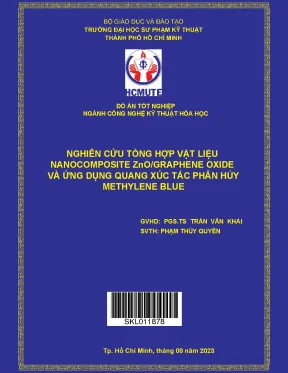 Nghiên cứu tổng hợp vật liệu nanocomposite zno graphene oxide và ứng dụng quang xúc tác phân hủy methylene blue