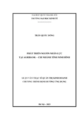 Phát triển nguồn nhân lực tại agribank chi nhánh tỉnh ninh bình