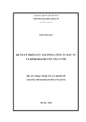 Quản lý nhân lực tại tổng công ty đầu tư và kinh doanh vốn nhà nước