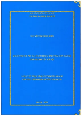 Quản trị chi phí tại ngân hàng tmcp sài gòn hà nội chi nhánh tây hà nội
