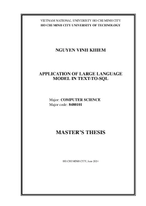 Luận văn thạc sĩ khoa học máy tính application of large language model in text to sql