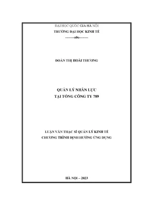 Quản lý nhân lực tại tổng công ty 789