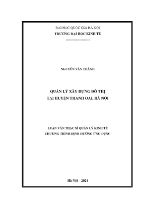 Quản lý xây dựng đô thị tại huyện thanh oai hà nội