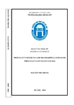 Pháp luật về hành vi cạnh tranh không lành mạnh theo luật cạnh tranh năm 2018