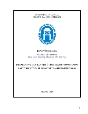 Pháp luật về mua bán nhà ở hình thành trong tương lai từ thực tiễn áp dụng tại thành phố hải phòng