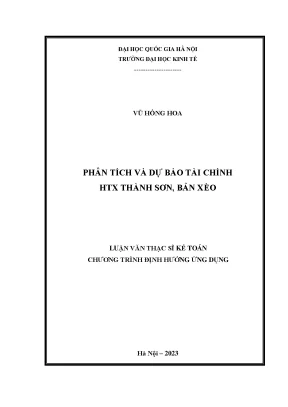 Phân tích và dự báo tài chính hợp tác xã thành sơn bản xèo