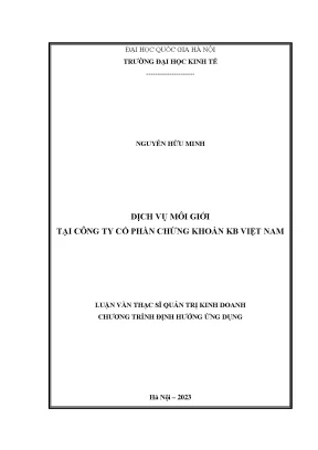 Dịch vụ môi giới tại công ty cổ phần chứng khoán kb việt nam