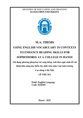 Using english vocabulary in contexts to enhance reading skills for sophomores at a college in hanoi