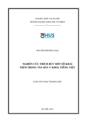 Nghiên cứu trích rút một số khái niệm trong văn bản y khoa tiếng việt