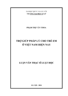 Trợ giúp pháp lý cho trẻ em ở việt nam hiện nay