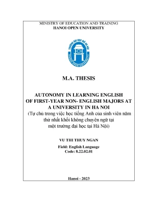 Autonomy in learning english of first year non english majors at a university in hanoi