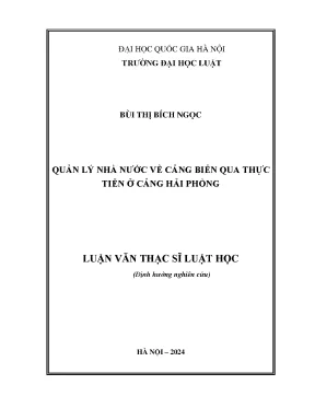 Quản lý nhà nước về cảng biển qua thực tiễn ở cảng hải phòng