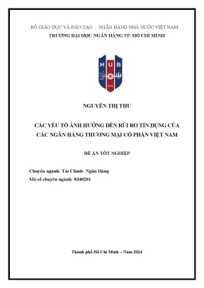 Các yếu tố ảnh hưởng đến rủi ro tín dụng của các ngân hàng thương mại cổ phần việt nam