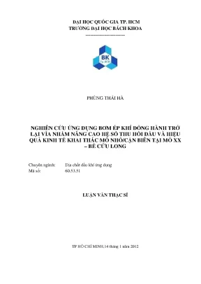Luận văn thạc sĩ địa chất dầu khí ứng dụng nghiên cứu ứng dụng bơm ép khí đồng hành trở lại vỉa nhằm nâng cao hệ số thu hồi dầu và hiệu quả kinh tế khai thác mỏ nhỏ cận biên tại mỏ xx bể cửu long