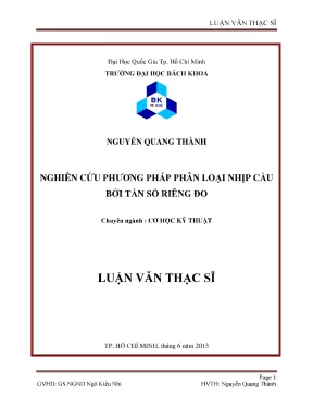 Luận văn thạc sĩ cơ kỹ thuật nghiên cứu phương pháp phân loại nhịp cầu bởi tần số riêng đo