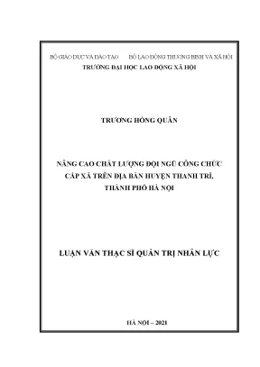 Nâng cao chất lượng công chức cấp xã huyện thanh trì thành phố hà nội