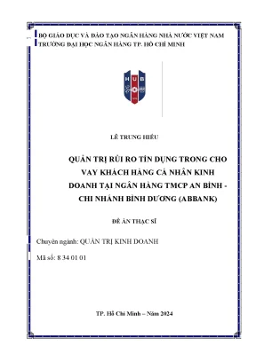 Quản trị rủi ro tín dụng trong cho vay khách hàng cá nhân kinh doanh tại ngân hàng tmcp an bình chi nhánh bình dương abbank
