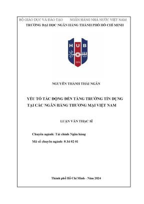 Yếu tố tác động đến tăng trưởng tín dụng tại các ngân hàng thương mại việt nam