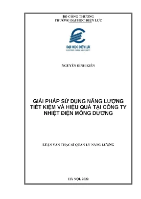 Giải pháp sử dụng năng lượng tiết kiệm và hiệu quả tại công ty nhiệt điện mông dương