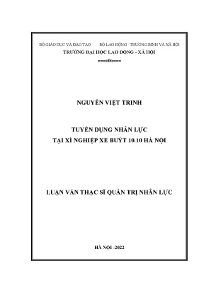 Tuyển dụng nhân lực tại xí nghiệp xe buýt 10 10 hà nội