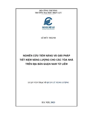 Nghiên cứu tiềm năng và giải pháp tiết kiệm năng lượng cho các tòa nhà trên địa bàn quận nam từ liêm