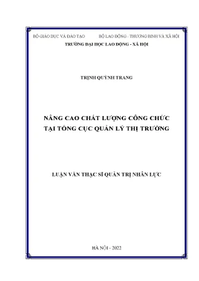 Nâng cao chất lượng công chức tại tổng cục quản lý thị trường